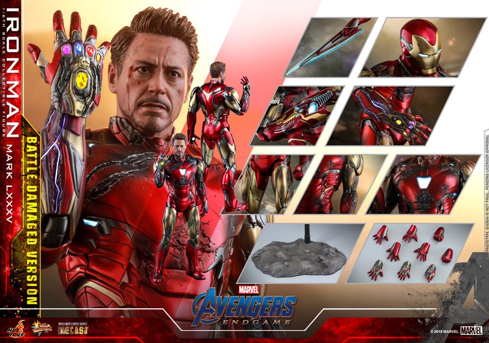 Avengers End Game: Iron Man Mark 85 LXXXV Battle Damaged Hot Toys MMS543D33