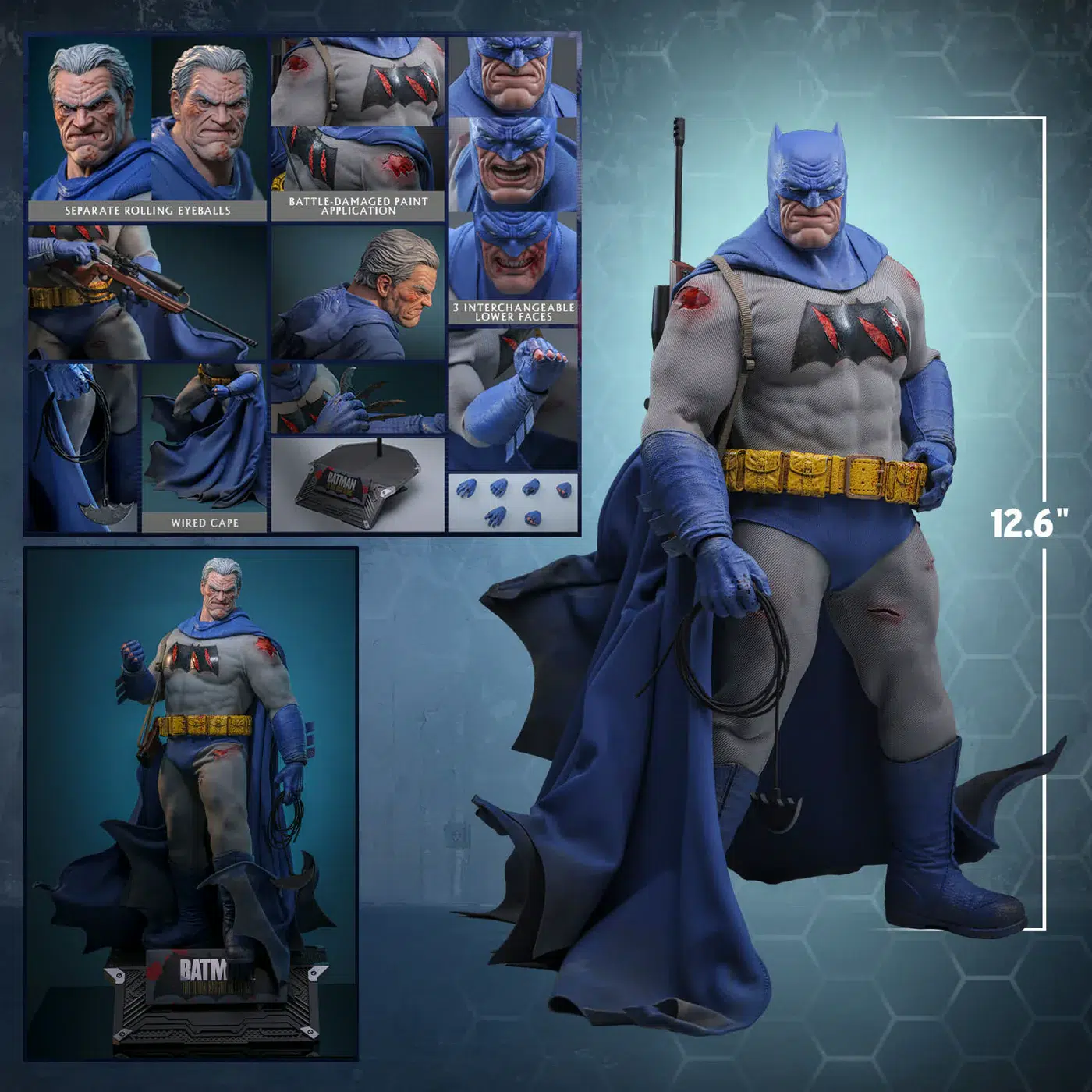 Batman: The Dark Knight Returns Batman (Battle Damaged Version) 1/6th Scale Collectible Figure - Image 2